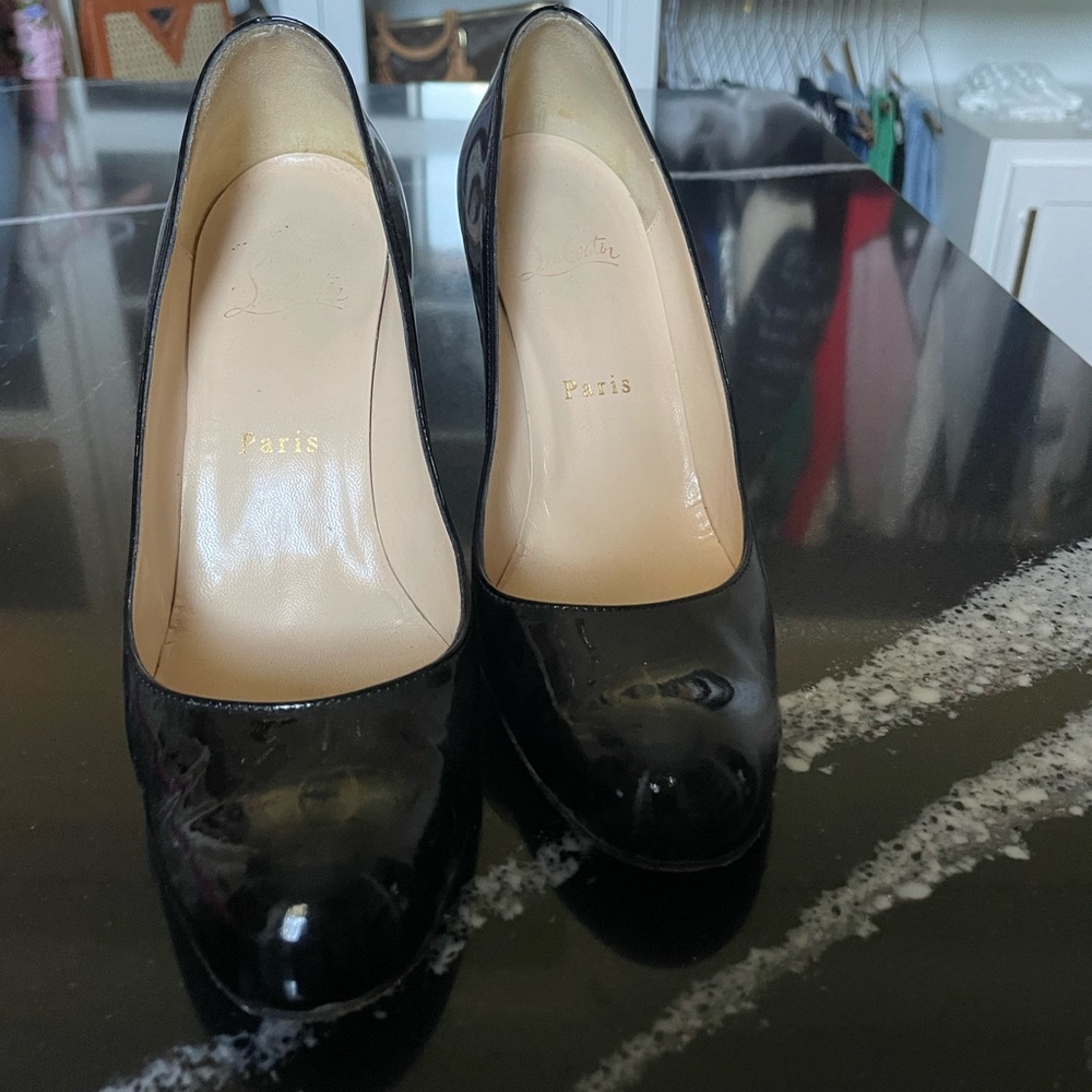 Louboutin Patent Close Toe Heel